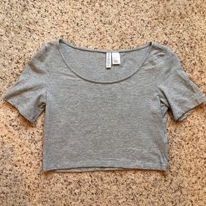 Gray Crop Top